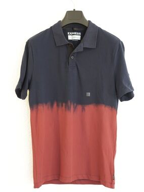 Express Men’s Two-Tone Navy and Rust Polo Shirt